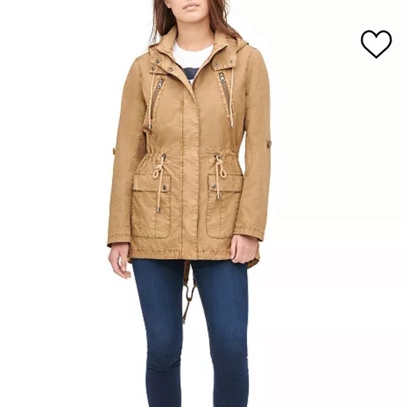 COPY - NWT Levi's Women's Cotton Hooded Anorak Dull Gold Jacket - Size 2X - Picture 2 of 13